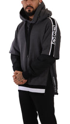 Dolce &amp; Gabbana Gray Black Cotton Hooded #DGMILLENNIALS Sweater