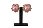 Dolce & Gabbana Gold Tone Maxi Faux Pearl Floral Clip-on Jewelry Earrings
