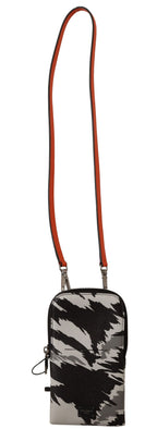 Dolce &amp; Gabbana Gray Leather Cross Body Neck Strap Card Pocket Wallet