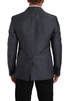 Dolce &amp; Gabbana Blue Linen Cotton Jacket TAORMINA Blazer