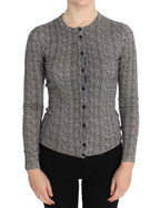 Dolce &amp; Gabbana Black White Wool Top Cardigan Sweater