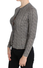 Dolce &amp; Gabbana Black White Wool Top Cardigan Sweater