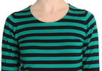 Dolce &amp; Gabbana Green Black Silk Cashmere Sweater