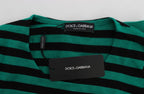 Dolce &amp; Gabbana Green Black Silk Cashmere Sweater