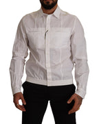 Dolce &amp; Gabbana White Cotton Button Down Men Collared Shirt