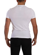 Dolce &amp; Gabbana White Round Neck Cotton Stretch T-shirt Underwear