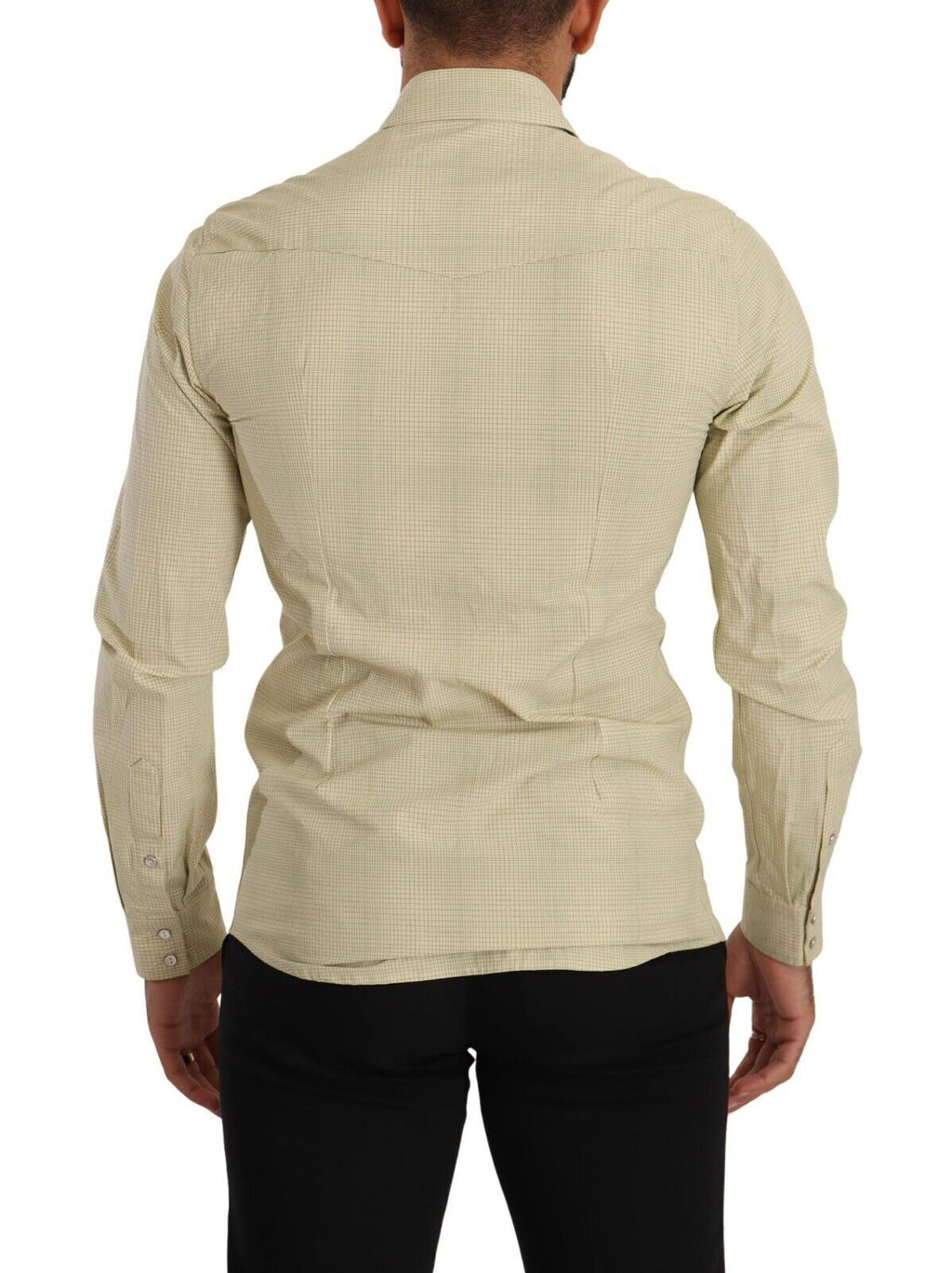 Dolce &amp; Gabbana Yellow SICILY Cotton Casual Slim Fit Shirt