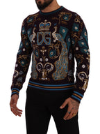 Dolce &amp; Gabbana Bordeaux Cashmere DG Crown Embroidered Sweater