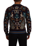 Dolce &amp; Gabbana Bordeaux Cashmere DG Crown Embroidered Sweater