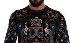 Dolce &amp; Gabbana Bordeaux Cashmere DG Crown Embroidered Sweater