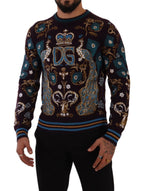 Dolce &amp; Gabbana Bordeaux Cashmere DG Crown Embroidered Sweater