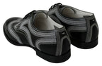 Dolce &amp; Gabbana Black Leather Derby Formal White Lace Shoes