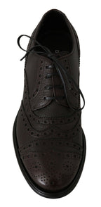 Dolce &amp; Gabbana Brown Leather Wingtip Derby Formal Shoes