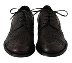 Dolce &amp; Gabbana Brown Leather Wingtip Derby Formal Shoes