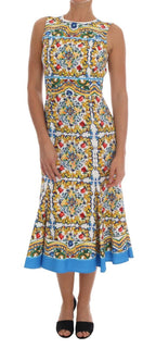 Dolce &amp; Gabbana White Majoilca Sleeveless Sheath A-line Dress