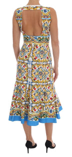 Dolce &amp; Gabbana White Majoilca Sleeveless Sheath A-line Dress
