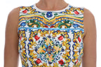Dolce &amp; Gabbana White Majoilca Sleeveless Sheath A-line Dress