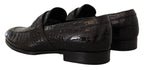 Dolce &amp; Gabbana Black Crocodile Leather Slip On Moccasin Shoes