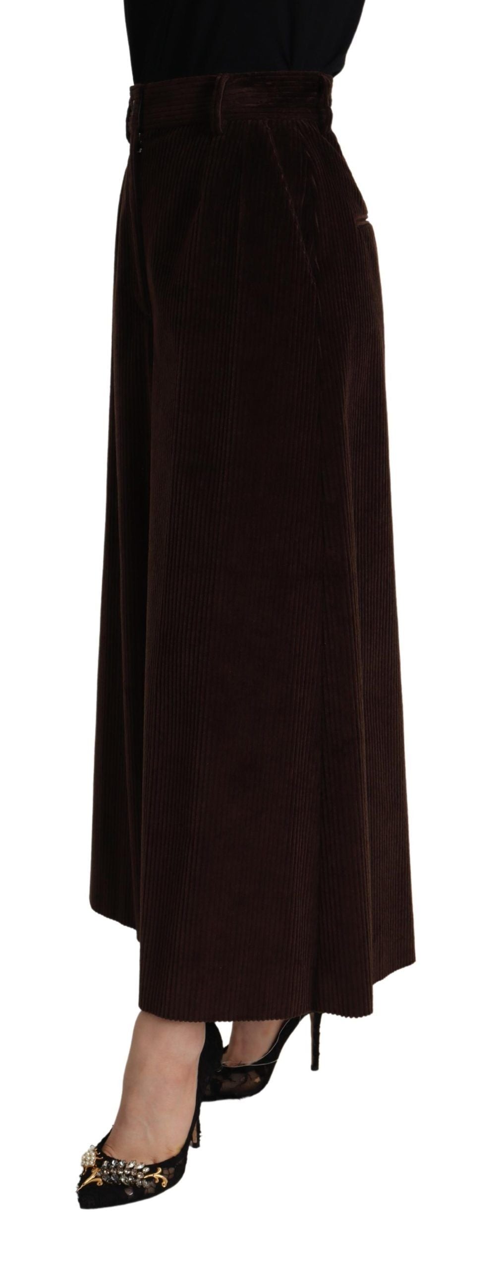 Dolce &amp; Gabbana Bordeaux Corduroy Cotton Trouser Wide Leg Pants