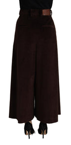 Dolce &amp; Gabbana Bordeaux Corduroy Cotton Trouser Wide Leg Pants
