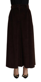 Dolce &amp; Gabbana Bordeaux Corduroy Cotton Trouser Wide Leg Pants