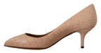 Dolce &amp; Gabbana Beige Leather Pointed Heels Pumps Shoes