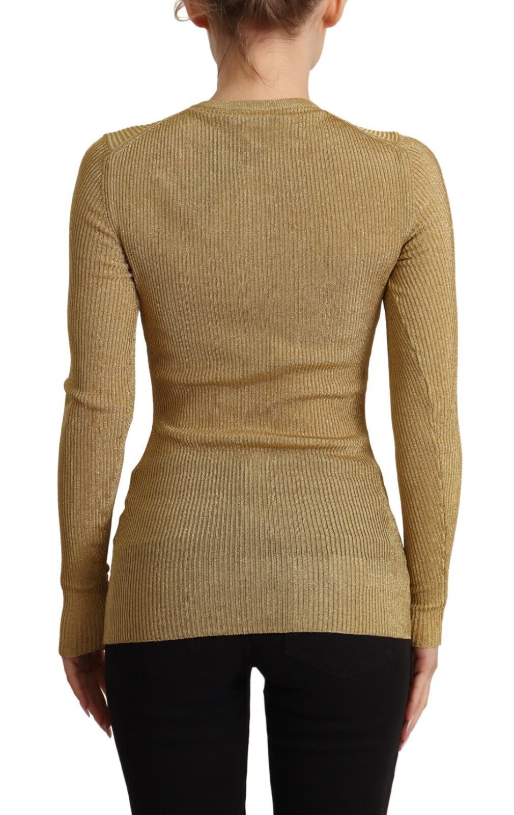 Dolce &amp; Gabbana Gold Viscose Blend Buttons Cardigan Sweater