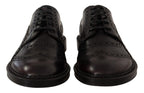 Dolce &amp; Gabbana Purple Leather Oxford Wingtip Formal Shoes