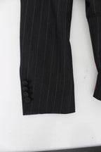 Dolce &amp; Gabbana Gray Striped Slim Fit Wool Blazer