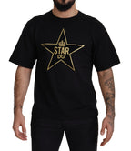 Dolce &amp; Gabbana Black Gold STAR Crown DG Cotton Crewneck T-shirt