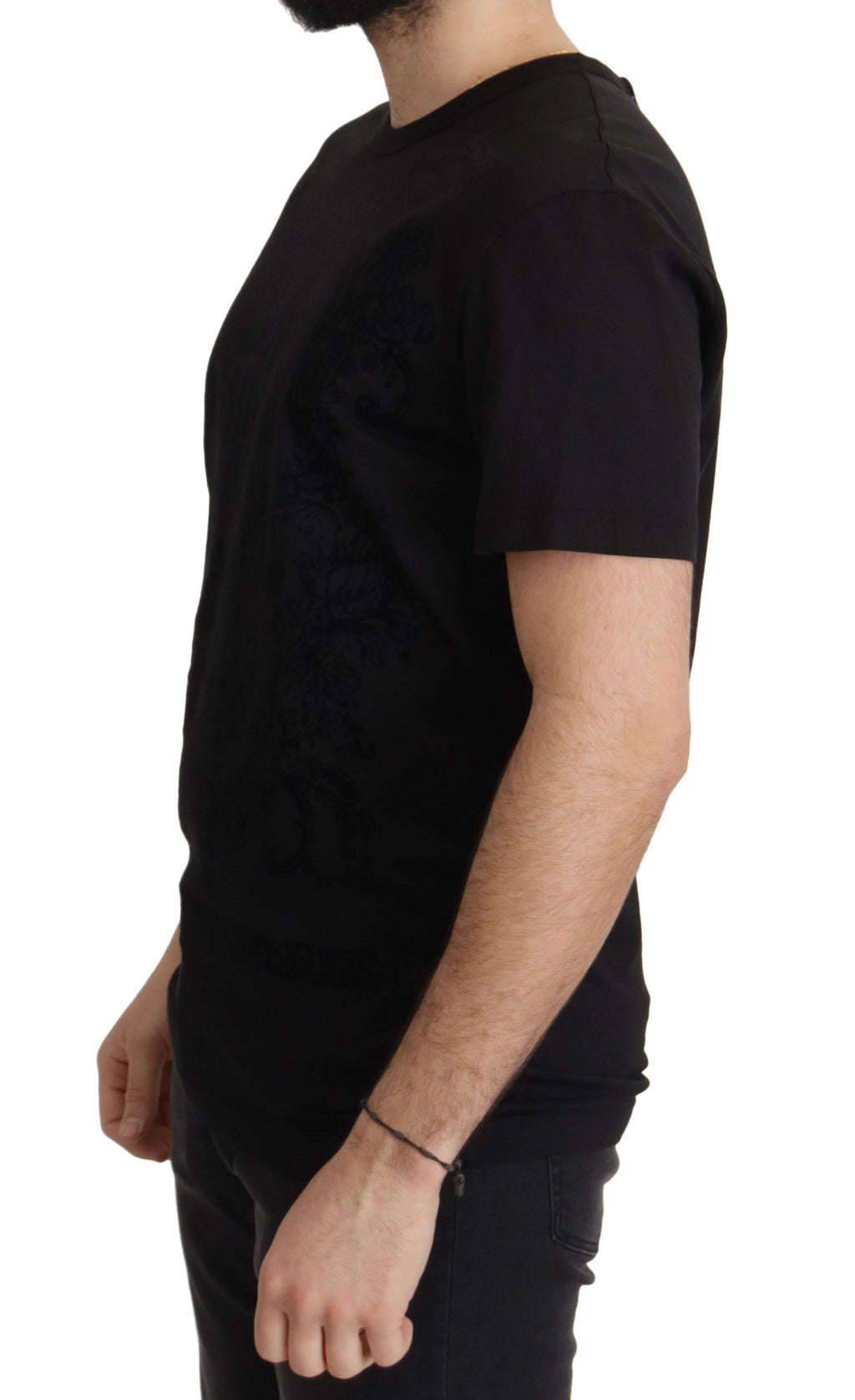 Dolce &amp; Gabbana Black DG Baroque Cotton Crewneck T-shirt