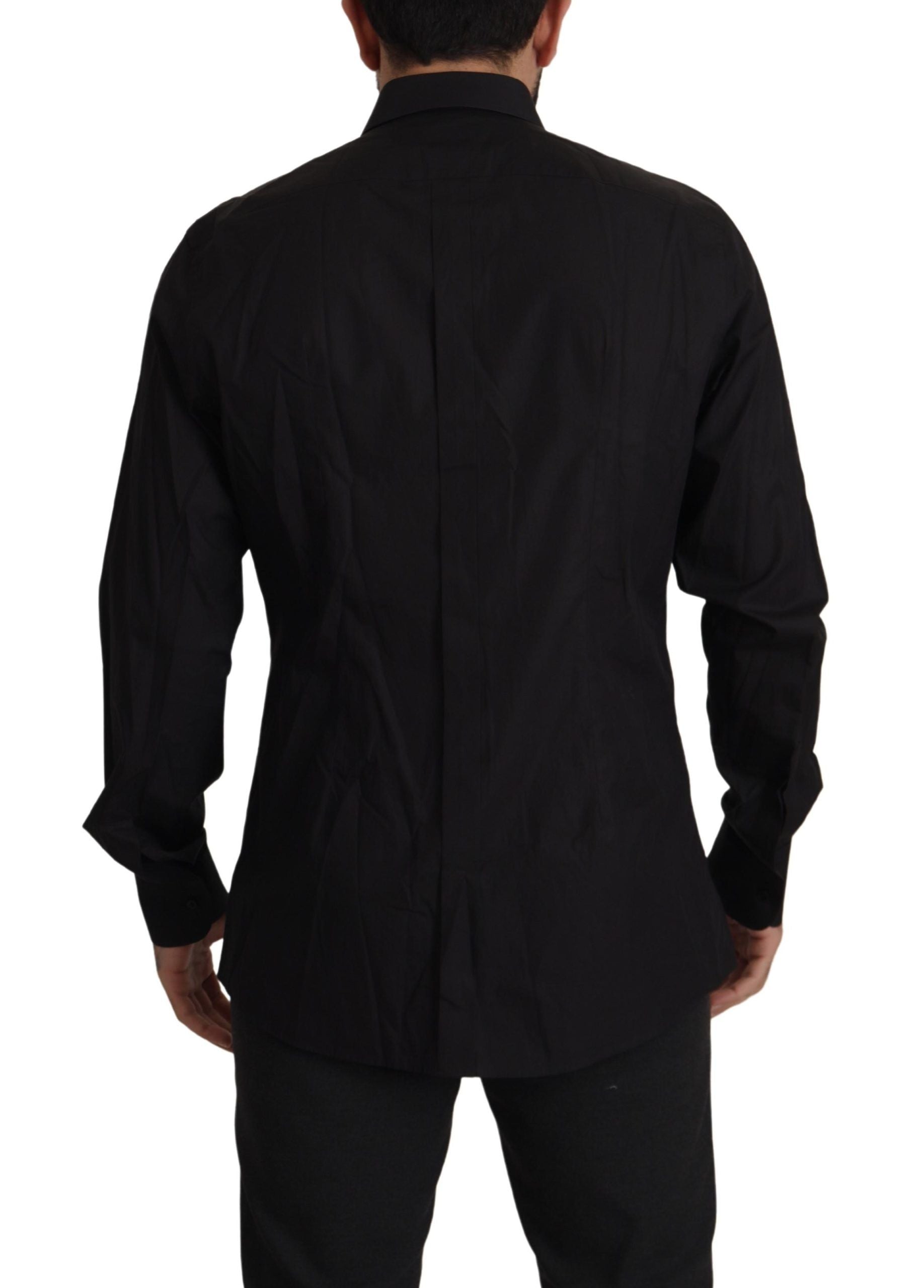 Dolce &amp; Gabbana Black GOLD Slim Fit Tuxedo Dress Shirt
