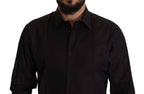 Dolce &amp; Gabbana Black GOLD Slim Fit Tuxedo Dress Shirt