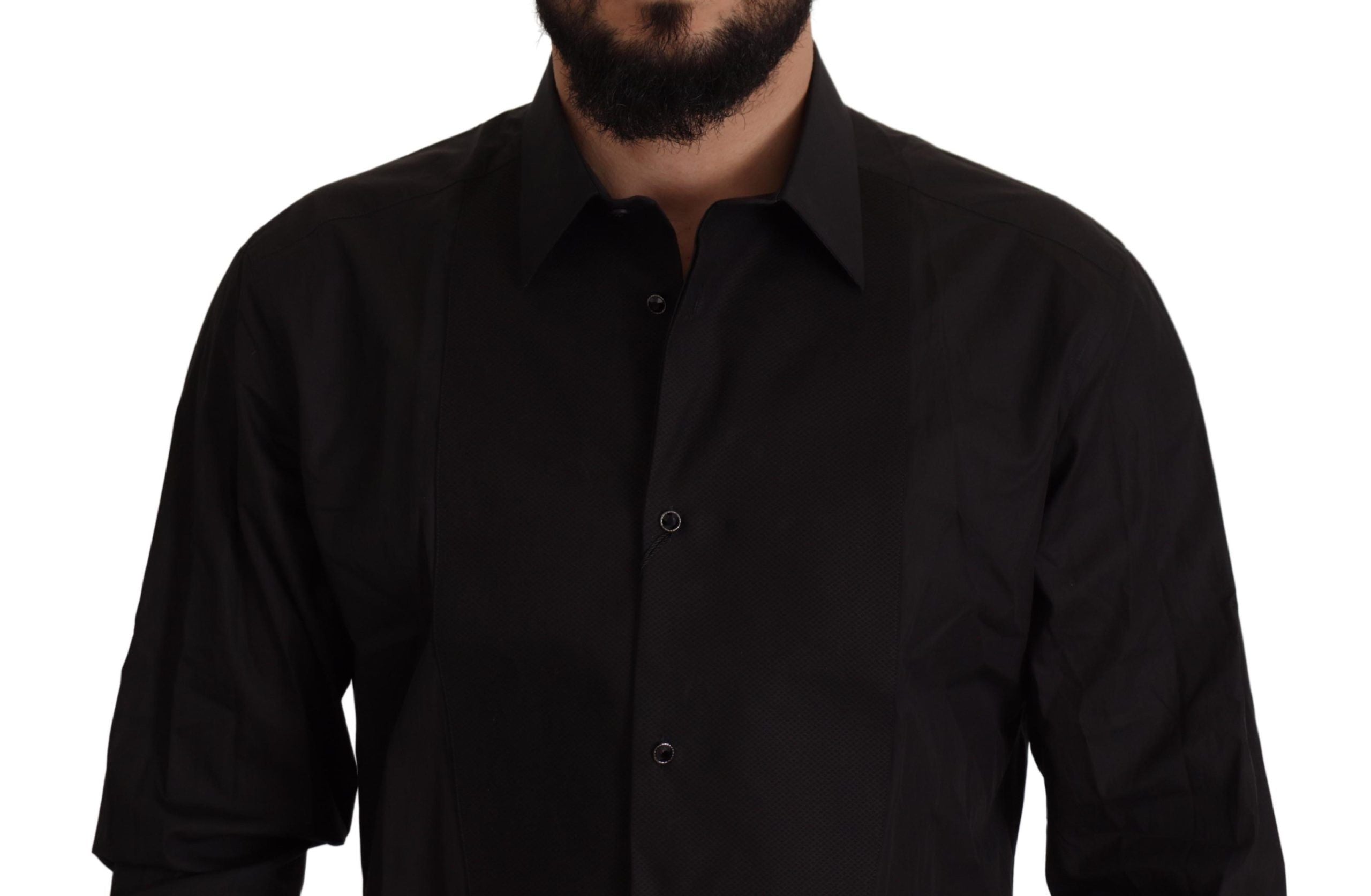 Dolce &amp; Gabbana Black GOLD Slim Fit Tuxedo Dress Shirt