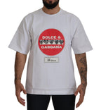 Dolce &amp; Gabbana White Amor Heart Cotton Crewneck T-shirt