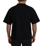 Dolce &amp; Gabbana Black Logo Cotton Crewneck T-shirt
