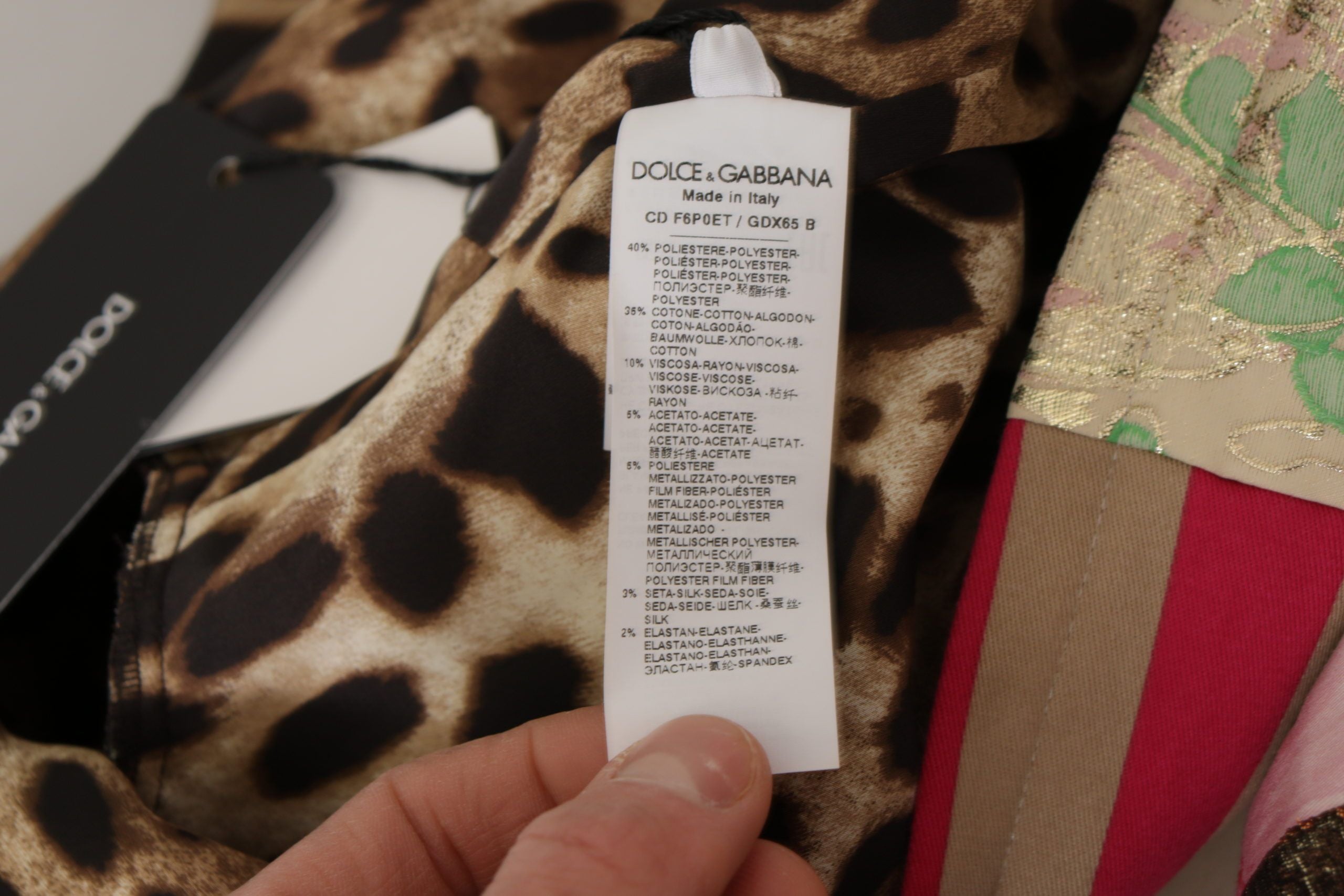 Dolce &amp; Gabbana Multicolor Pachwork Floral Sheath Jquard Mini Gown Dress