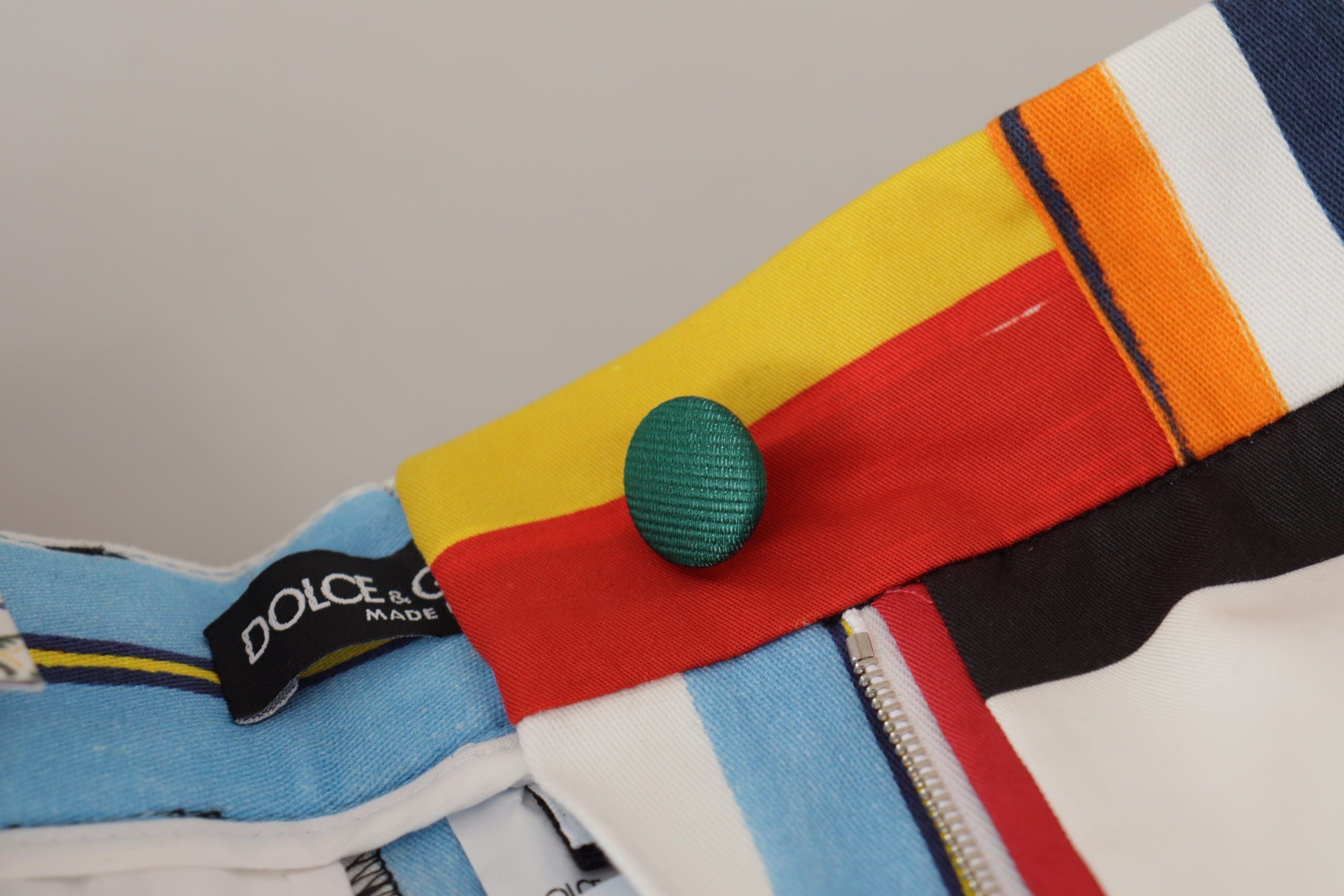 Dolce &amp; Gabbana Multicolor Striped High Waist Cotton Pants