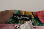Dolce &amp; Gabbana Beige Floral Dress Formal High Waist Pants