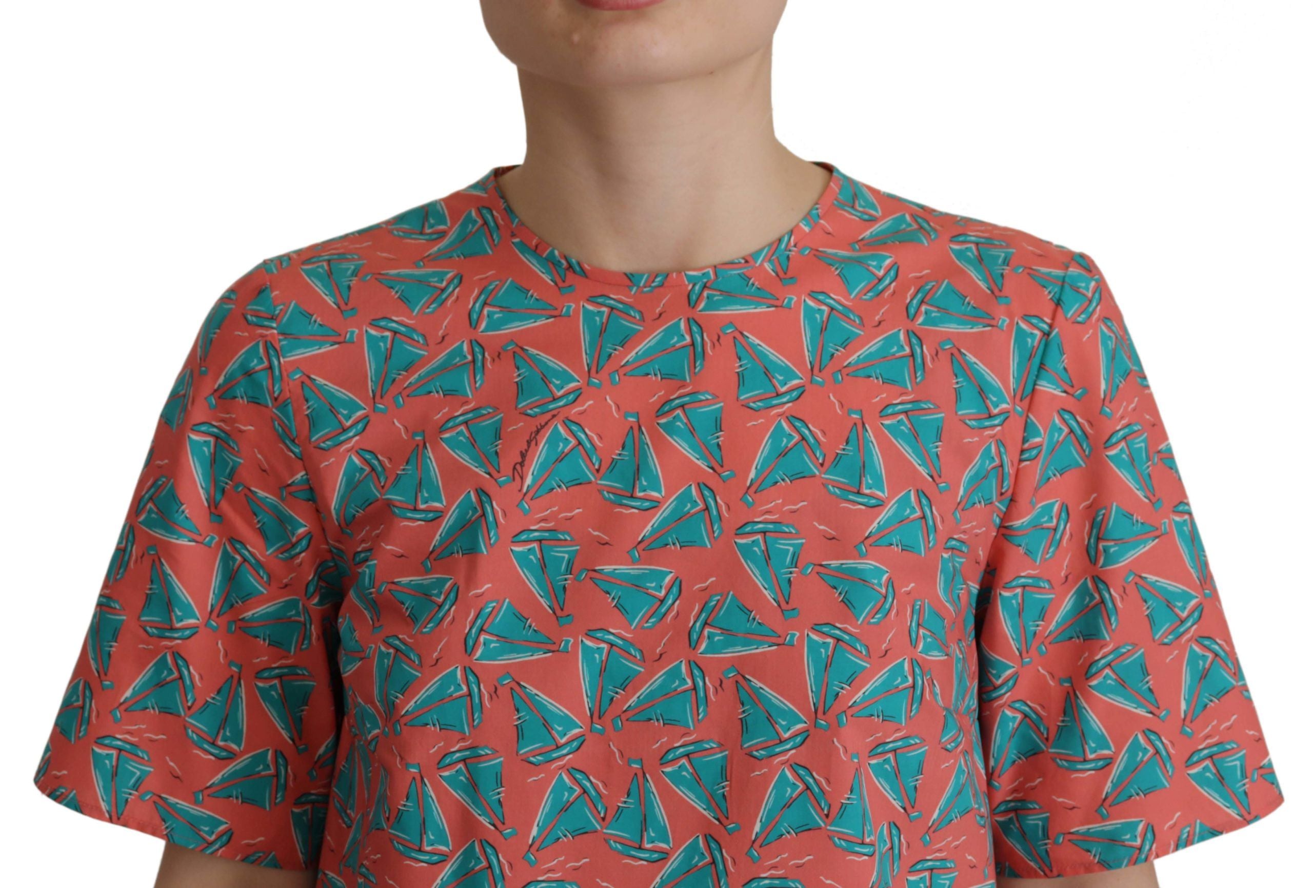 Dolce &amp; Gabbana Pink Sail Boat Print Cotton T-shirt