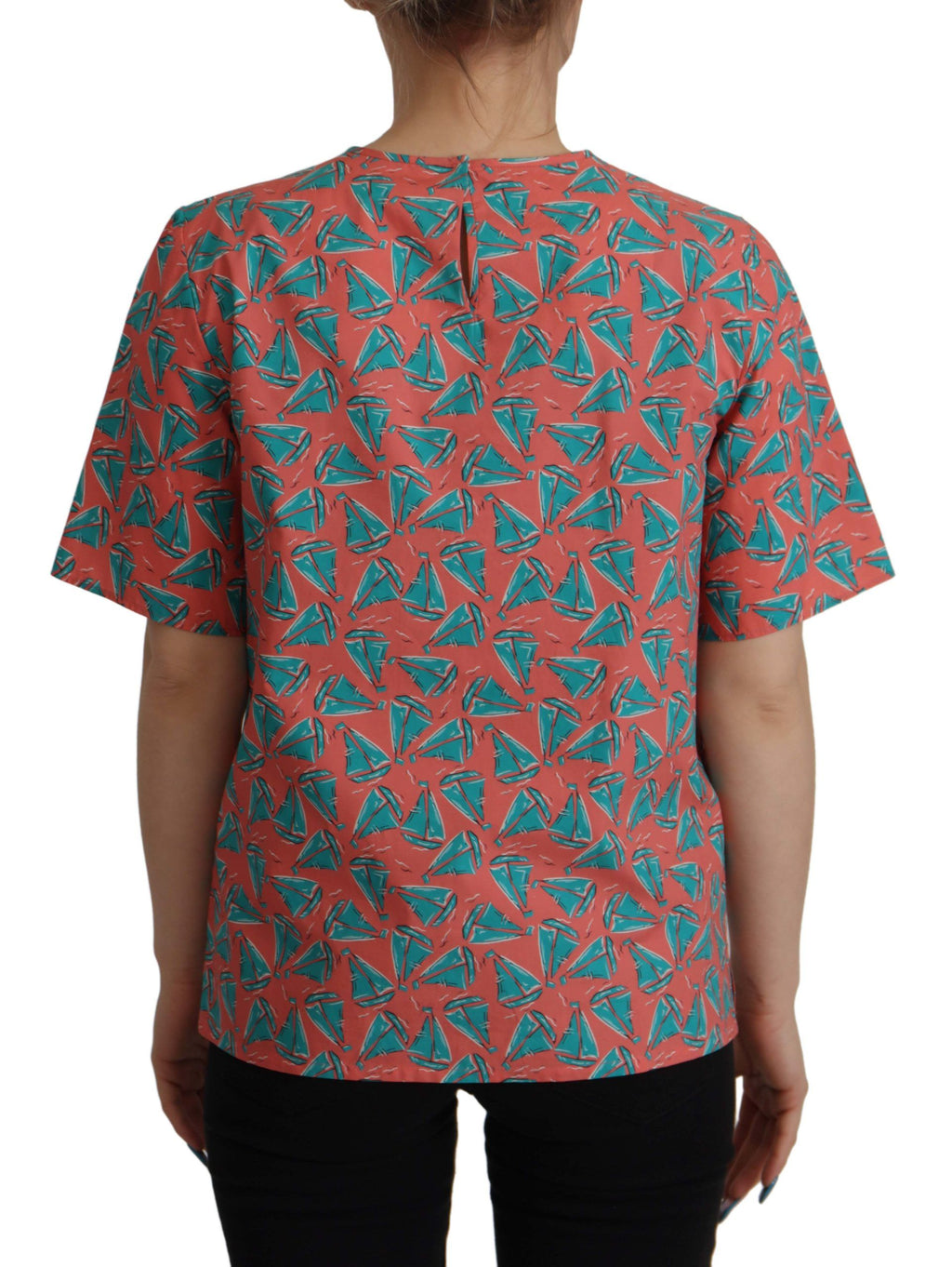 Dolce &amp; Gabbana Pink Sail Boat Print Cotton T-shirt