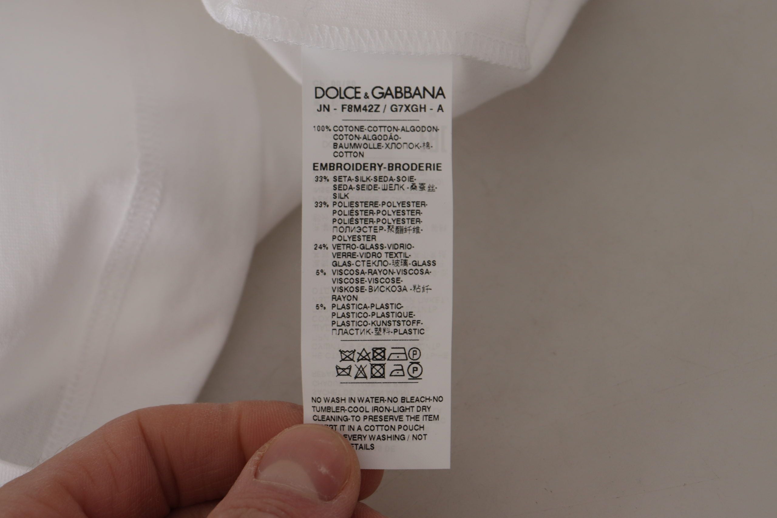 Dolce &amp; Gabbana White DG Crown Floral Sequin T-shirt