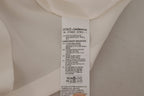 Dolce &amp; Gabbana White Silk Gold DG Crown Crystal Blouse Top