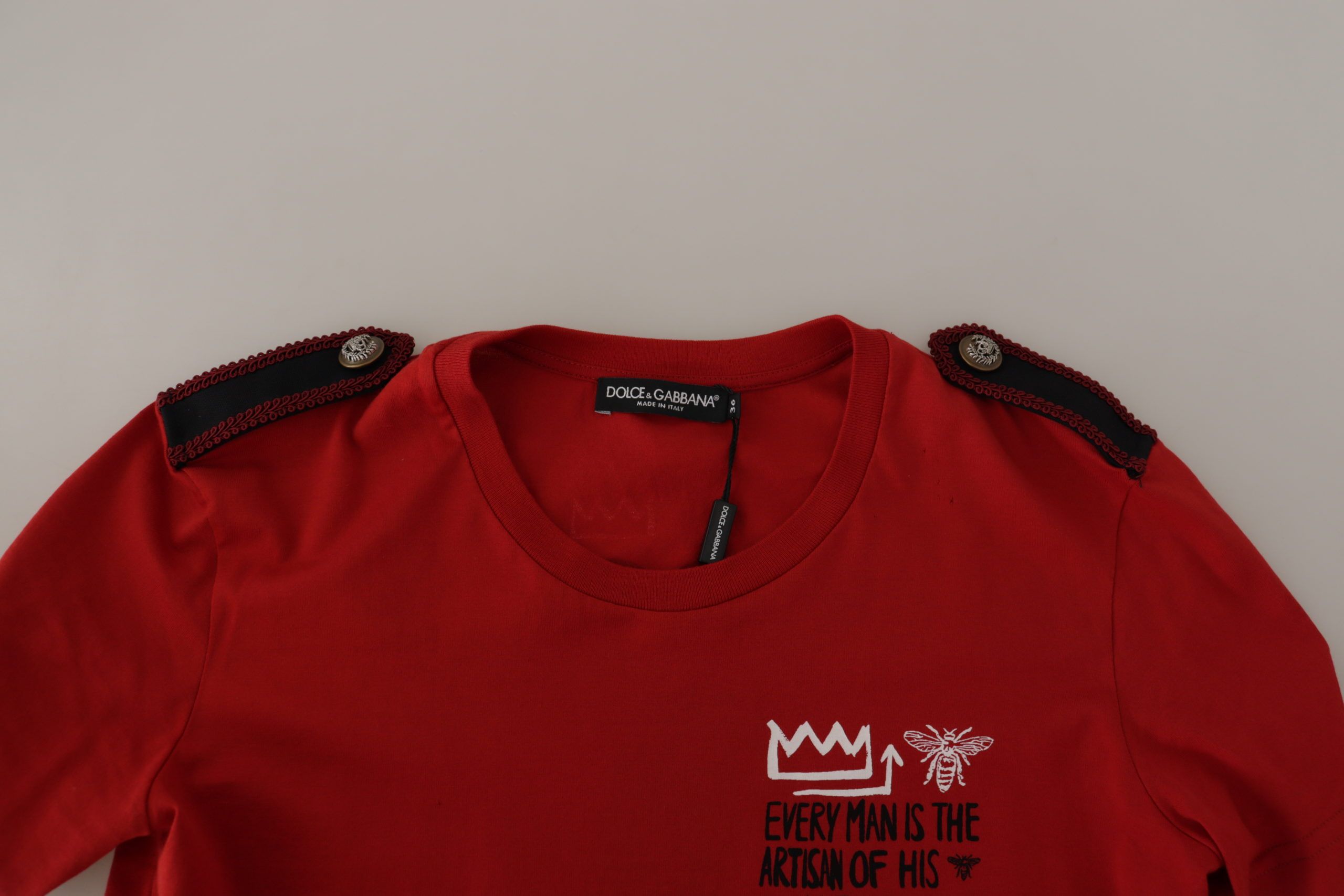 Dolce &amp; Gabbana Red Amor Vincit Omnia Crewneck T-shirt