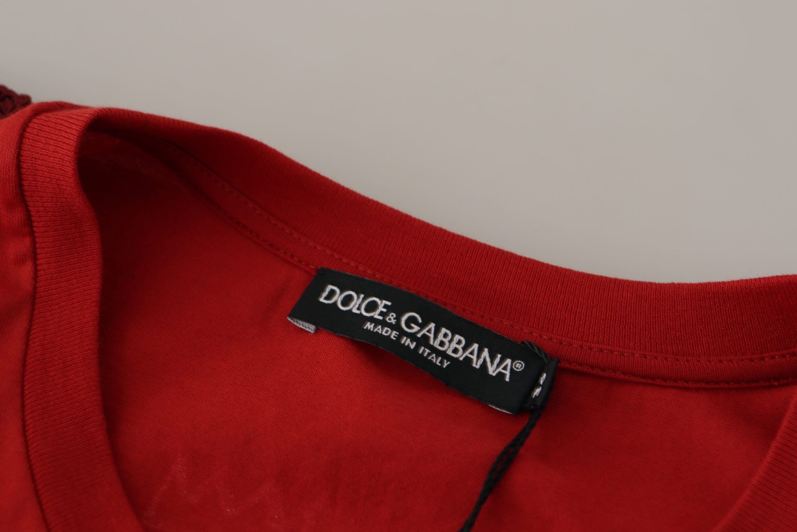Dolce &amp; Gabbana Red Amor Vincit Omnia Crewneck T-shirt