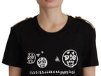 Dolce &amp; Gabbana Black Logo Motif Crewneck Cotton T-shirt