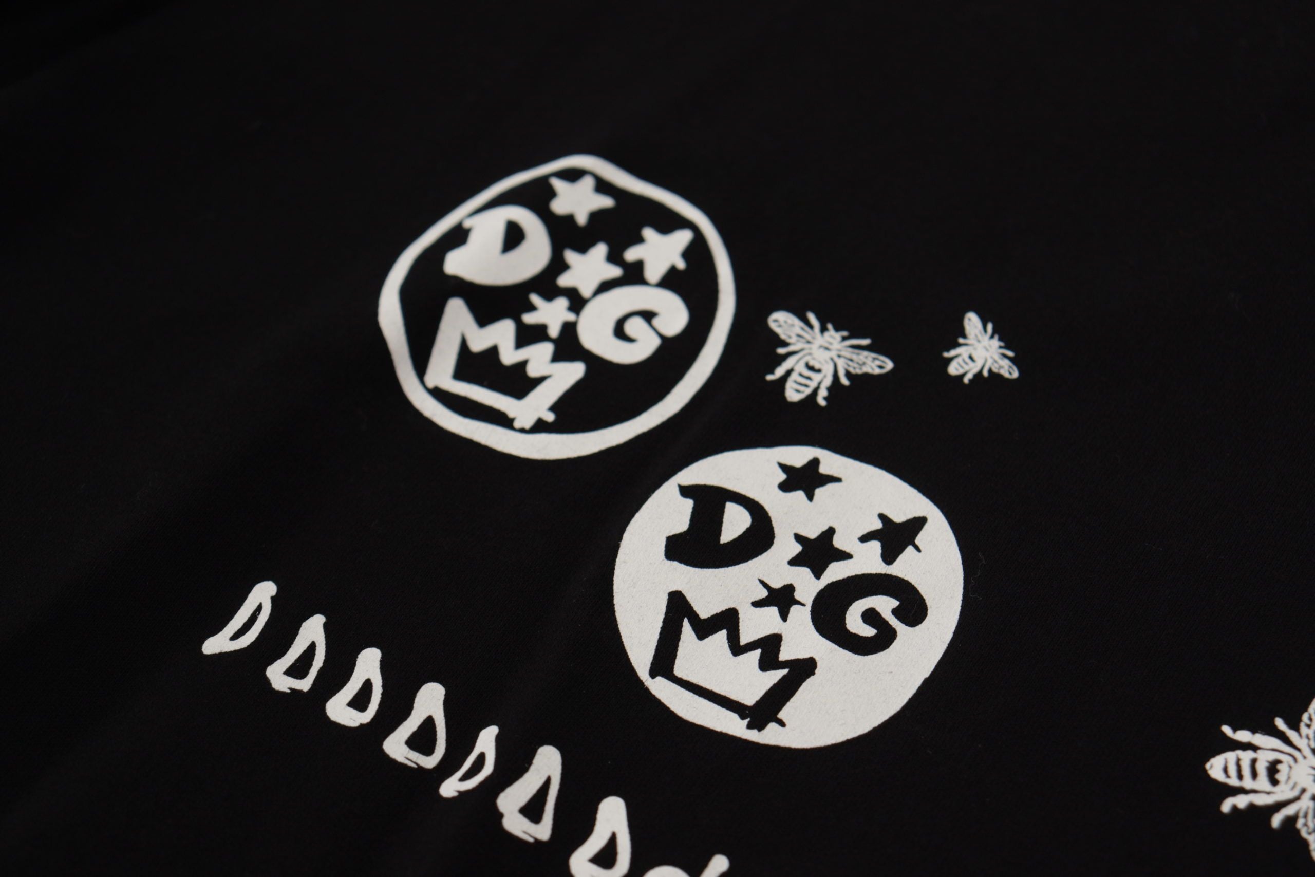 Dolce &amp; Gabbana Black Logo Motif Crewneck Cotton T-shirt