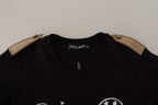 Dolce &amp; Gabbana Black Logo Motif Crewneck Cotton T-shirt