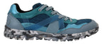 Dolce &amp; Gabbana Blue Gray Leather Sport Low Top Sneakers