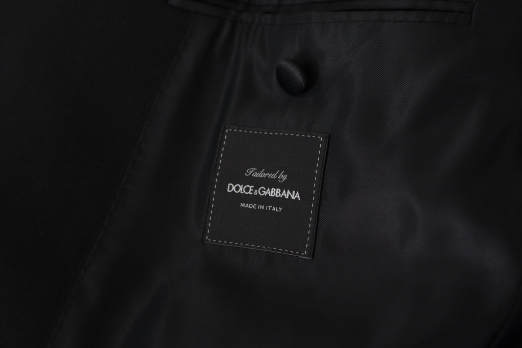 Dolce &amp; Gabbana Black Double Breasted Coat Blazer Jacket